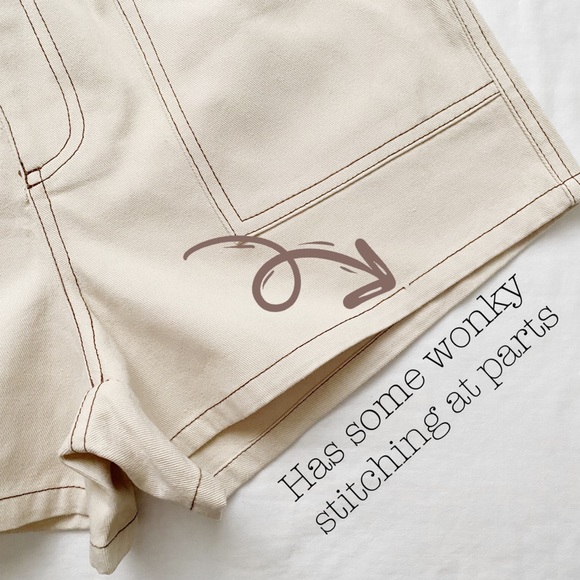 NWT High Waist Khaki Utility Shorts - Picture 12 of 14